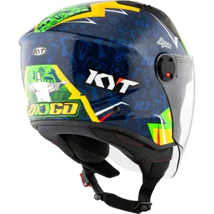 Imagem 6 de Capacete KYT D-City Diogo Moreira 2024 - Azul/Amarelo (Aberto)