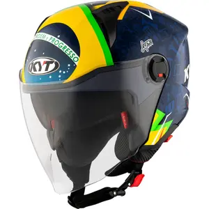 Imagem 3 de Capacete KYT D-City Diogo Moreira 2024 - Azul/Amarelo (Aberto)