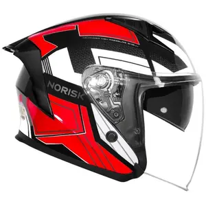 Imagem 2 de Capacete Norisk Downtown 2 Provenza (Aberto) - Preto/Vermelho