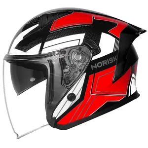 Capacete Norisk Downtown 2 Provenza (Aberto) - Preto/Vermelho