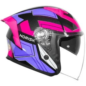 Imagem 2 de Capacete Norisk Downtown 2 Provenza (Aberto) - Preto/Roxo