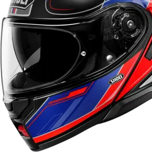 Imagem 3 de Capacete Shoei Neotec 3 Sharpen TC-10 - Preto/Azul/Vermelho (Articulado)