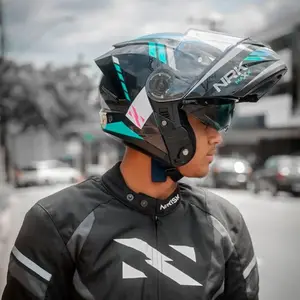 Imagem 11 de Capacete Norisk Force 2 Maxx - Azul/Verde (Articulado)