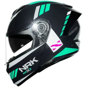 Capacete Norisk Force 2 Maxx - Azul/Verde (Articulado)