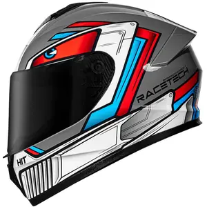 Capacete Race Tech Hit Android - Cinza/Vermelho