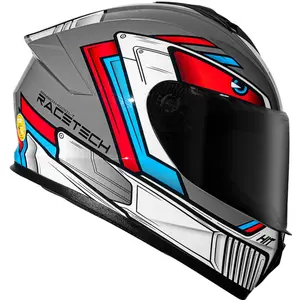 Imagem 2 de Capacete Race Tech Hit Android - Cinza/Vermelho