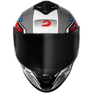 Imagem 3 de Capacete Race Tech Hit Android - Cinza/Vermelho