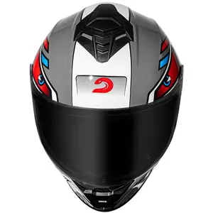 Imagem 4 de Capacete Race Tech Hit Android - Cinza/Vermelho