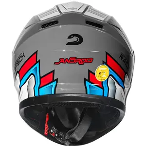 Imagem 5 de Capacete Race Tech Hit Android - Cinza/Vermelho