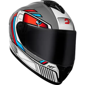 Imagem 8 de Capacete Race Tech Hit Android - Cinza/Vermelho