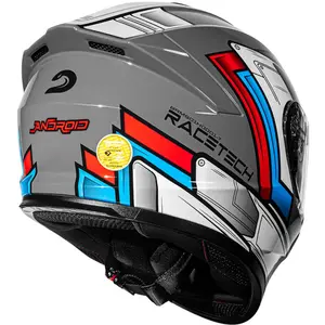 Imagem 9 de Capacete Race Tech Hit Android - Cinza/Vermelho