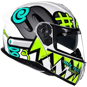 Imagem 2 de Capacete Race Tech Signal Stuff - Branco/Cinza (Articulado)