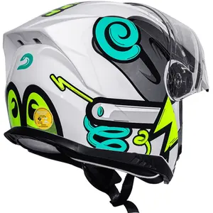 Imagem 12 de Capacete Race Tech Signal Stuff - Branco/Cinza (Articulado)