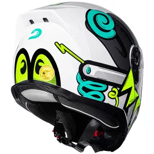 Imagem 11 de Capacete Race Tech Signal Stuff - Branco/Cinza (Articulado)