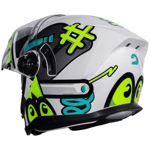 Imagem 9 de Capacete Race Tech Signal Stuff - Branco/Cinza (Articulado)