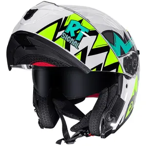 Imagem 7 de Capacete Race Tech Signal Stuff - Branco/Cinza (Articulado)