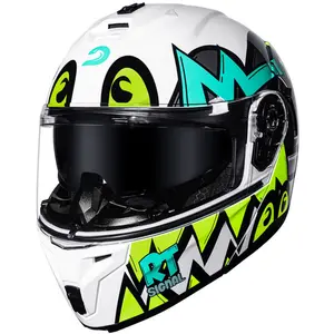 Imagem 5 de Capacete Race Tech Signal Stuff - Branco/Cinza (Articulado)