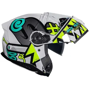 Imagem 4 de Capacete Race Tech Signal Stuff - Branco/Cinza (Articulado)