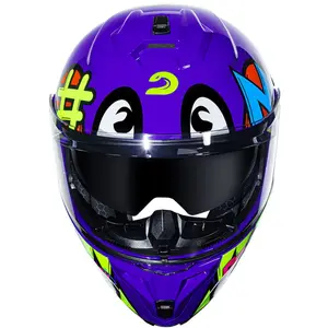 Imagem 9 de Capacete Race Tech Signal Stuff - Roxo/Laranja (Articulado)