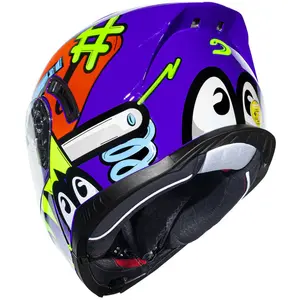Imagem 7 de Capacete Race Tech Signal Stuff - Roxo/Laranja (Articulado)