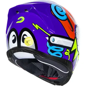 Imagem 8 de Capacete Race Tech Signal Stuff - Roxo/Laranja (Articulado)