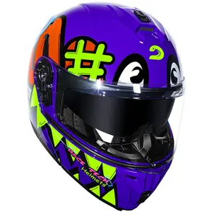 Imagem 5 de Capacete Race Tech Signal Stuff - Roxo/Laranja (Articulado)