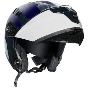 Imagem 8 de Capacete Race Tech Signal Active Azul/Branco/Vermelho (Articulado)