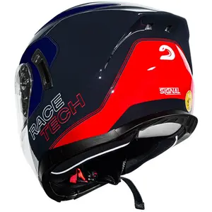 Imagem 10 de Capacete Race Tech Signal Active Azul/Branco/Vermelho (Articulado)