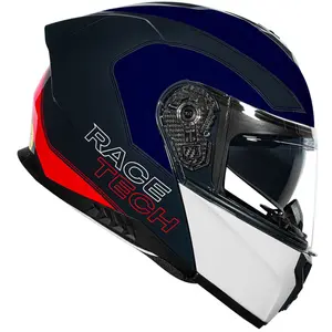 Imagem 2 de Capacete Race Tech Signal Active Azul/Branco/Vermelho (Articulado)