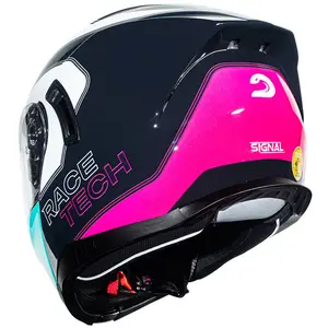 Imagem 8 de Capacete Race Tech Signal Active Branco/Verde/Rosa (Articulado)