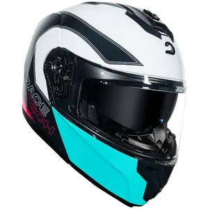 Imagem 4 de Capacete Race Tech Signal Active Branco/Verde/Rosa (Articulado)