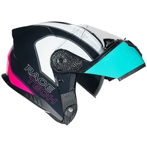 Imagem 5 de Capacete Race Tech Signal Active Branco/Verde/Rosa (Articulado)