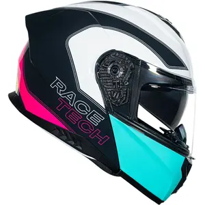 Imagem 2 de Capacete Race Tech Signal Active Branco/Verde/Rosa (Articulado)