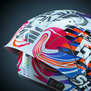 Imagem 6 de Capacete Shark Aeron-GP Carbon Zarco DVB - Branco/Roxo/Azul