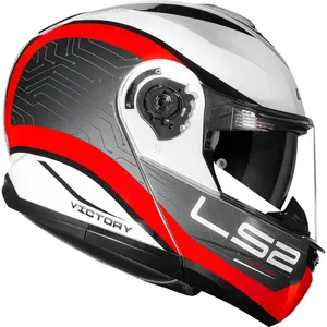 Imagem 2 de Capacete LS2 Strobe 2 FF908 Victory - Cinza/Branco/Preto (Articulado)