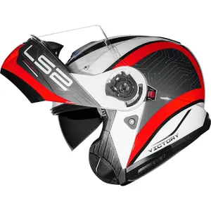 Imagem 3 de Capacete LS2 Strobe 2 FF908 Victory - Cinza/Branco/Preto (Articulado)
