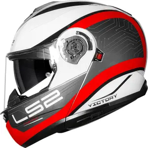 Capacete LS2 Strobe 2 FF908 Victory - Cinza/Branco/Preto (Articulado)
