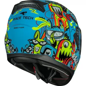 Imagem 9 de Capacete Race Tech Sector Monsters - Azul/Amarelo