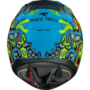 Imagem 10 de Capacete Race Tech Sector Monsters - Azul/Amarelo