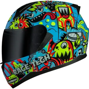 Imagem 2 de Capacete Race Tech Sector Monsters - Azul/Amarelo
