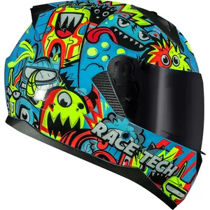 Imagem 3 de Capacete Race Tech Sector Monsters - Azul/Amarelo