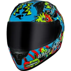 Imagem 4 de Capacete Race Tech Sector Monsters - Azul/Amarelo