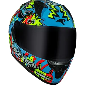 Imagem 5 de Capacete Race Tech Sector Monsters - Azul/Amarelo