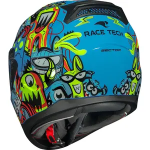 Imagem 8 de Capacete Race Tech Sector Monsters - Azul/Amarelo