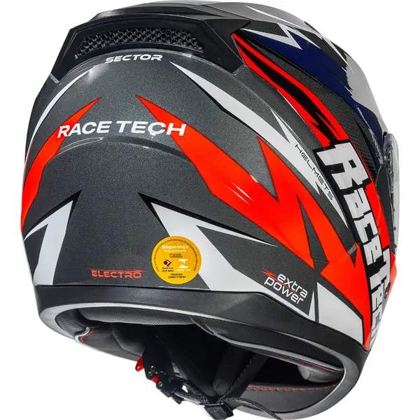 Capacete Race Tech Sector Electro - Cinza Titânio/Laranja - Grid