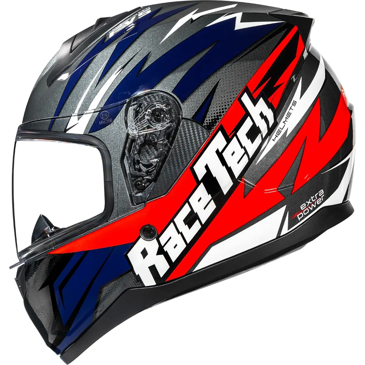 Capacete Race Tech Sector Electro - Cinza Titânio/Laranja - Grid