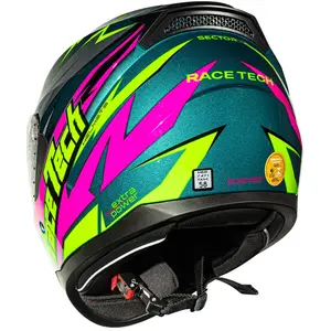 Imagem 7 de Capacete Race Tech Sector Electro - Verde/Rosa