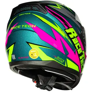 Imagem 8 de Capacete Race Tech Sector Electro - Verde/Rosa