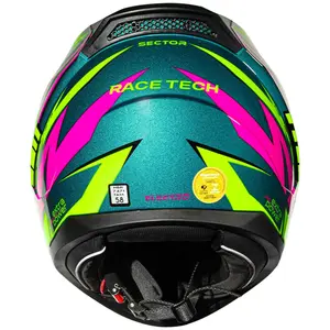 Imagem 9 de Capacete Race Tech Sector Electro - Verde/Rosa