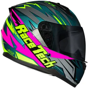 Imagem 2 de Capacete Race Tech Sector Electro - Verde/Rosa